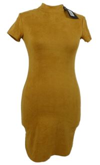 Nové - Dámské medové semišové šaty AX 