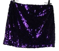 Dámská fialová flitrová mini sukně Primark 