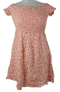 Nové - Dámské růžovo-bílé kytičkované žabičkové šaty Shein 