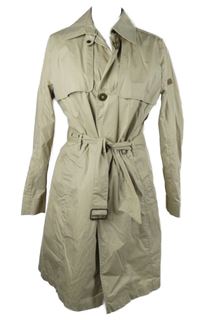 Dámský béžový šusťákový jarní kabát s páskem Camel 