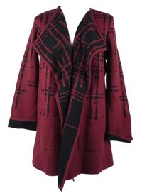 Dámský vínovo-černý vzorovaný svetrový cardigán Alfani