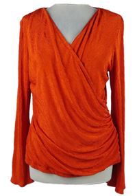 Dámská červená strukturovaná překřížená halenka Principles 