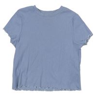 Modré žebrované crop tričko M&S