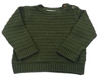 Khaki žebrovaný svetr F&F