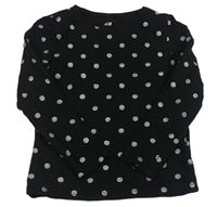 Černé puntíkaté triko H&M