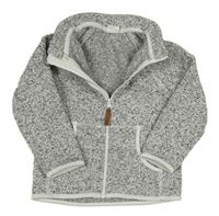 Bílo-černá melírovaná pletená propínací mikina H&M