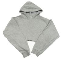 Světlešedá crop mikina s kapucí Candy couture