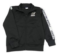 Černo-bílá sportovní propínací mikina s potiskem Chapter young