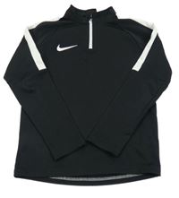 Černo-bílá sportovní funkční mikina s logem Nike