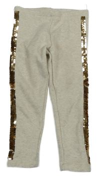 Světlebéžové teplákové legíny s flitry C&A