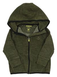 Khaki melírovaná propínací mikina s kapucí F&F