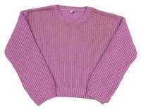 Růžovofialový crop svetr TU