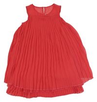 Tmavorůžové plisované šifonové šaty C&A