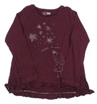 Bordó triko s volánky a potiskem Little kids