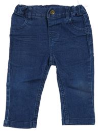 Tmavomodré jogger kalhoty riflového vzhledu