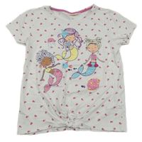 Bílé tričko s rybičkami a mořskými pannami Kids