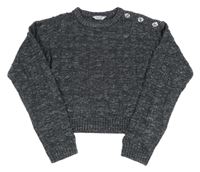 Antracitový třpytivý crop svetr Primark