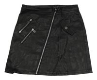 Černá potažená propínací sukně River Island