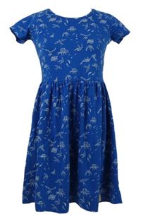 Dámské modré šaty s ptáky Sycme