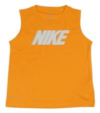 Neonově oranžové funkční sportovní tílko s logem Nike