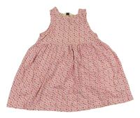 Růžové kytičkované bavlněné šaty H&M