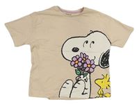 Pudrové tričko se Snoopym Peanuts 