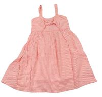 Neonově růžovo-bílé pruhované plátěné šaty Primark