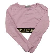 Světlerůžové crop triko se vzorem na lemu zn. Matalan