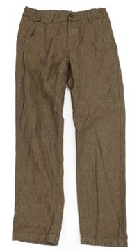 Hnědé melírované chino kalhoty H&M