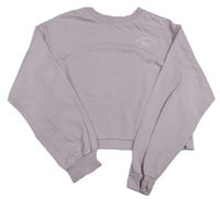 Levandulová crop mikina s nápisem H&M