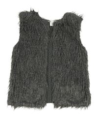 Tmavošedá kožešinovo/pletená vesta Primark