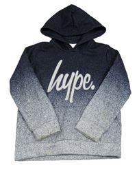 Tmavomodro-bílá mikina s kapucí Hype