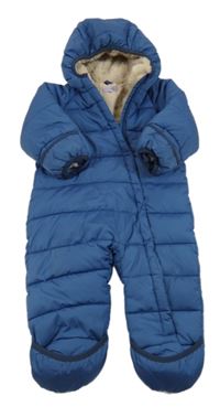 Modrá šusťáková zimní kombinéza s kapucí Lily & Dan
