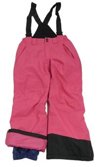 Růžové šusťákové oteplovačky s kšandami Crane