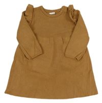 Hnědé svetrové šaty s volánky F&F