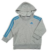 Šedá mikina s kapucí Adidas