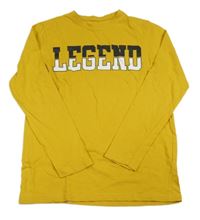 Okrové triko s nápisem Primark 