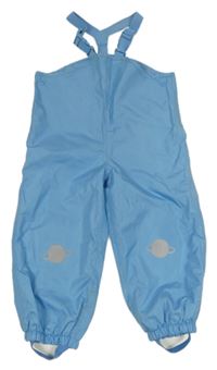 Světlemodré šusťákové nepromokavé lacláče s planetami Pocopiano