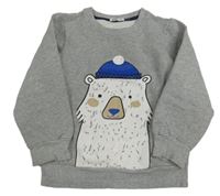 Šedá mikina s medvědem 
