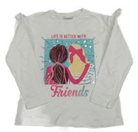 Bílé triko s dívkami a volánky Lc waikiki