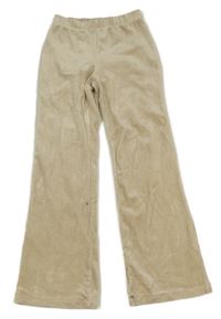 Béžové plyšové tepláky H&M