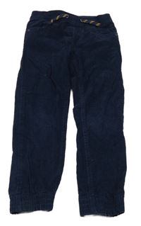 Tmavomodré podšité cuff manšestráky Pocopiano