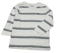 Bílo-šedé pruhované triko s medvědem Nutmeg