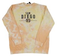 Meruňková batikovaná mikina s nápisem New Look