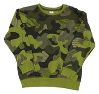 Khaki-černo-zelená army mikina