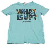 Světlemodré tričko s nápisem Dopodopo