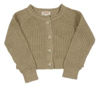 Béžový propínací crop svetr 