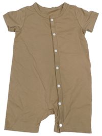 Hnědý kraťasový overal Shein