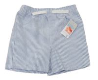 Nové - Světlemodro-bílé pruhované krepové kraťasy Primark
