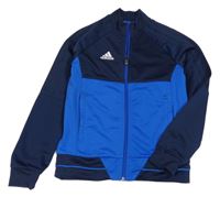 Tmavomodro-modrá sportovní propínací mikina Adidas